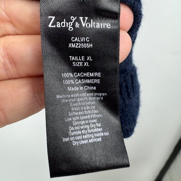 Zadig & Voltaire Sweater Jumper Pullover Cashmere Blue size XL - Picture 5 of 9